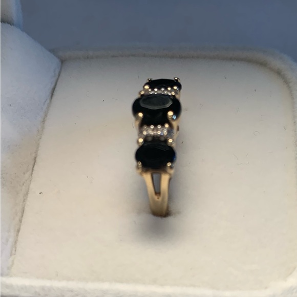 Engagement! Mother's Day! Anniversary! Gorgeous Onyx & Diamond 14K ring 6.5 - Picture 5 of 10